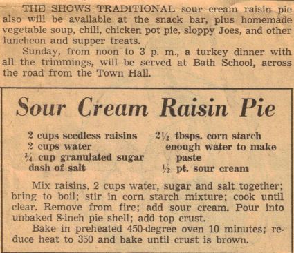 Sour Cream Raisin Pie Recipe Clipping Recipecurio Com Sour Cream Raisin Pie Raisin Pie Raisin Pie Recipe