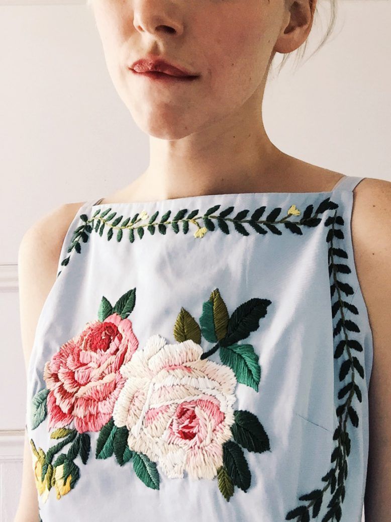 Cool DIY Embroidery Project – Flowery Shoulders Cool DIY Embroidery Project – Flowery Shoulders