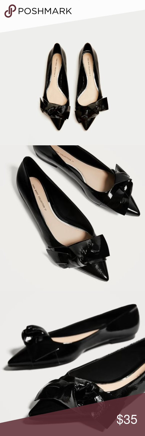zara bow flats