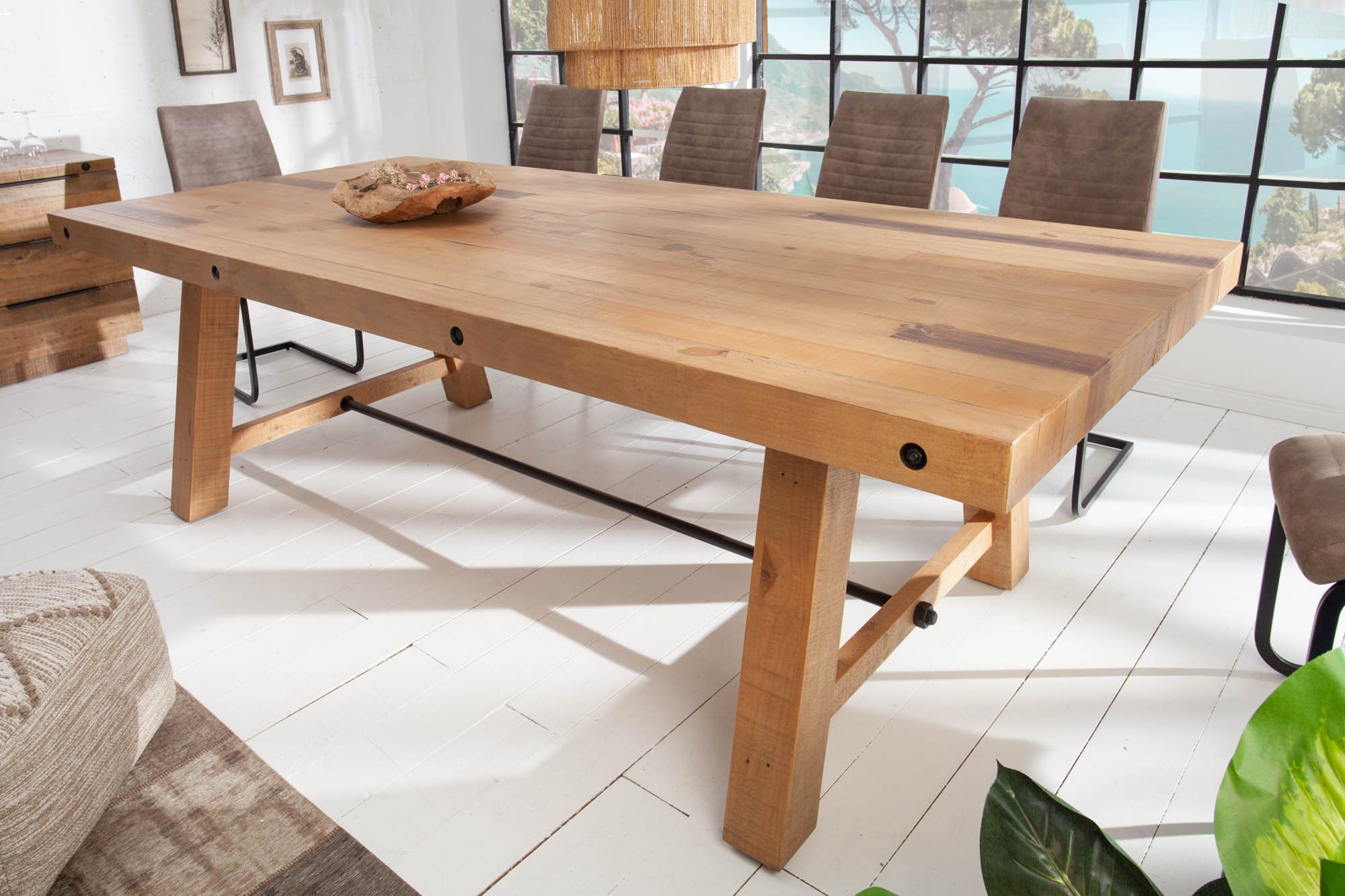 Finca Natural Recycled Pine Wood Dining Table 240 cm