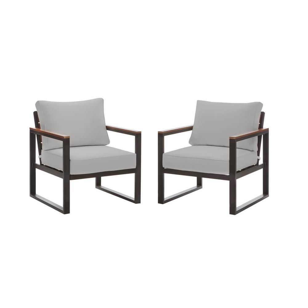 Hampton Bay West Park Black Aluminum Outdoor Patio Lounge Chair Outdoor Patio Lounge Chair