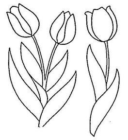 Tulipanes Para Colorear Tulipanes Para Colorear Tulipanes Dibujo Patrones De Bordado
