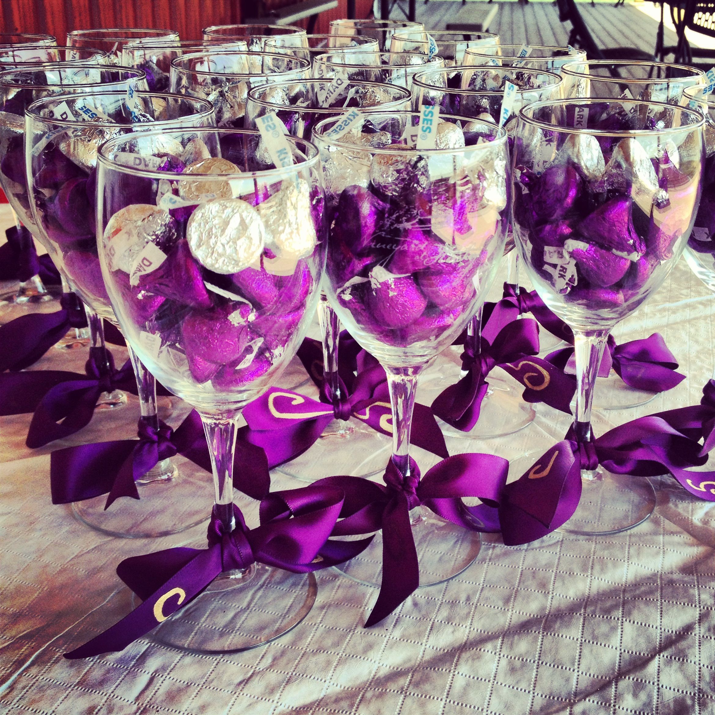 Hershey Kiss Filled Wine Gles Instead Of A Favor It Could Just Bridal Showers