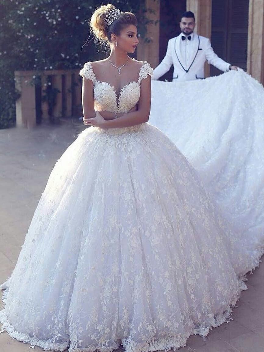 Elegante Brautkleider Prinzessin Weiße Spitze Hochzeitskleider Elegante Brautkleider Prinzessin Weiße Spitze Hochzeitskleider
