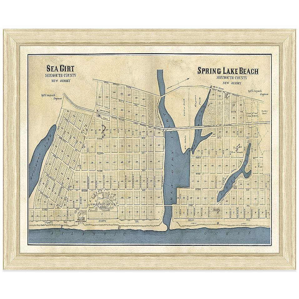 34Inch x 28Inch Framed Map of Sea Girt, NJ Bed Bath & Beyond