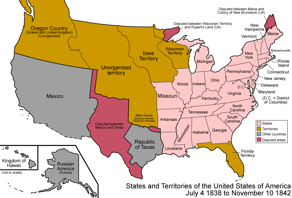 1838 1842 United States Mexican American War Territories Of The 1838 1842 United States Mexican American War Territories Of The