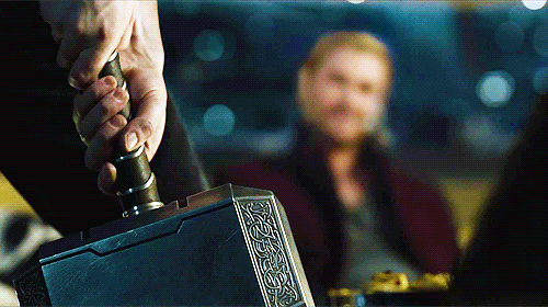 Image result for cap can't lift mjolnir gif
