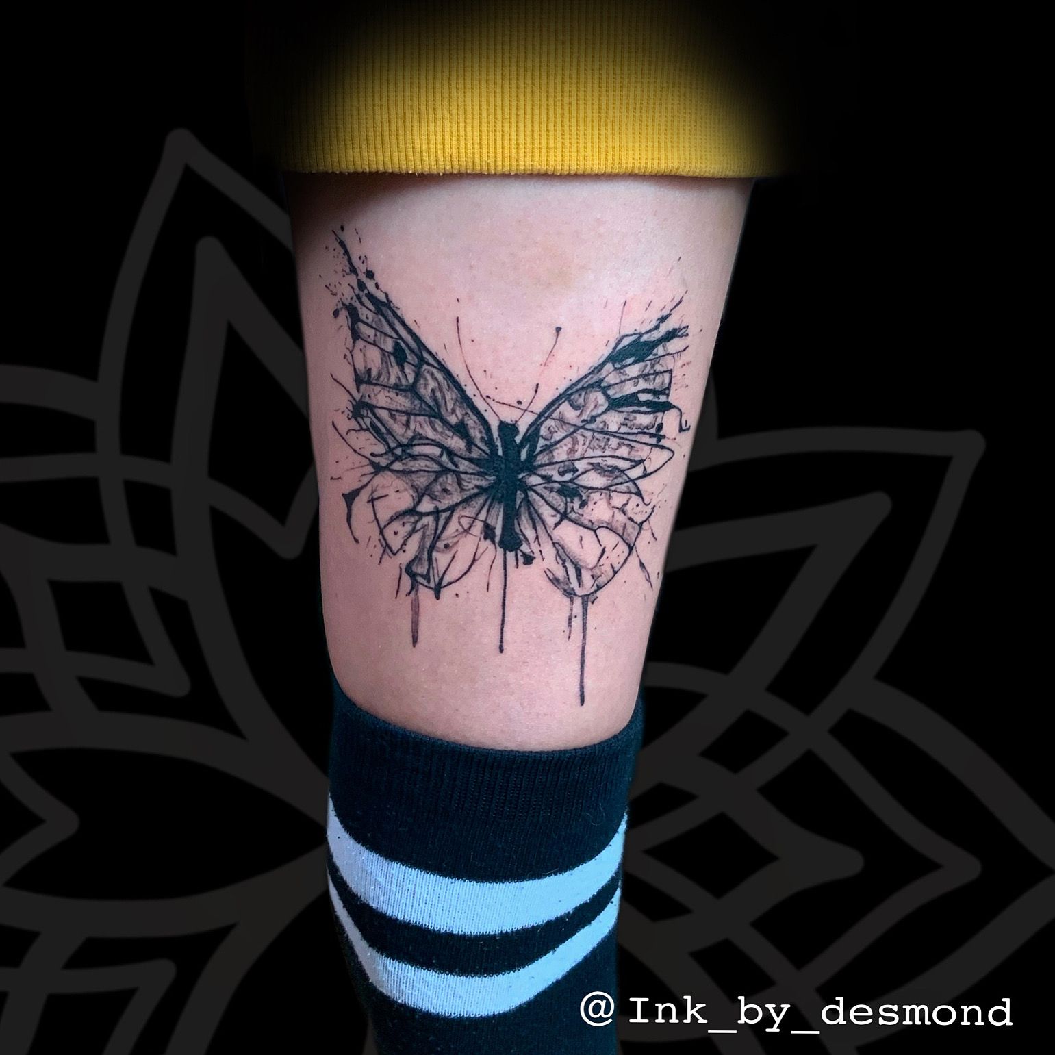 Broken butterfly tattoo | Butterfly tattoo, Tattoos, Triangle tattoo