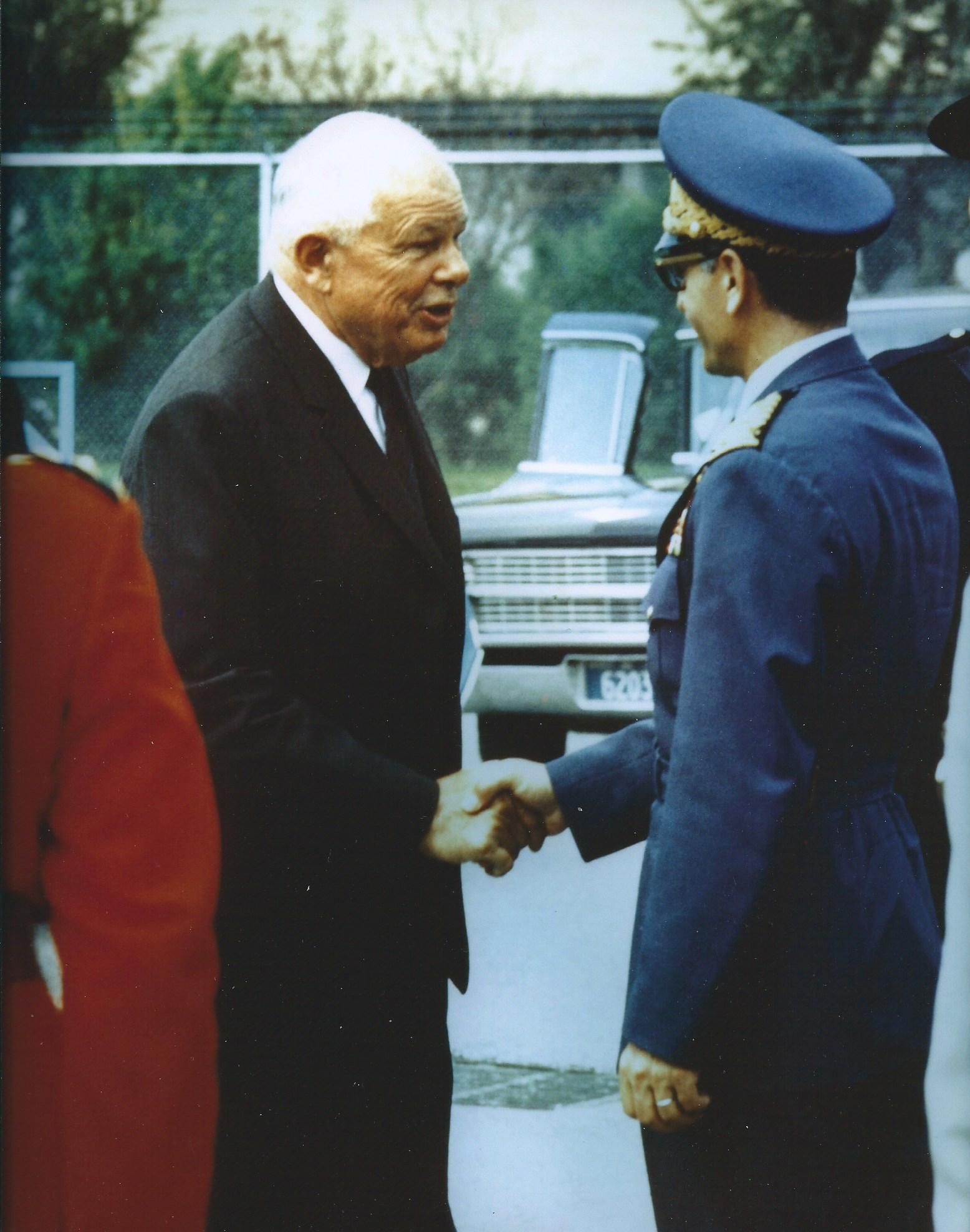 Phil Garratt greets the Shah of Iran. Stol Aircraft, The Shah Of Iran