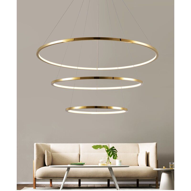Orren Ellis Dyal 3 Light Unique Statement Tiered Led Chandelier Reviews Wayfair Led Chandelier Crystal Ceiling Lamps Contemporary Living Room