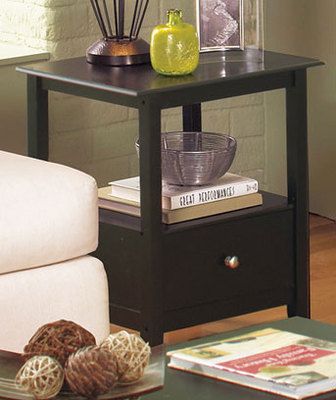 Modern Espresso Color Dark Brown End Table Nightstand Wow Muebles Hogar Sillones