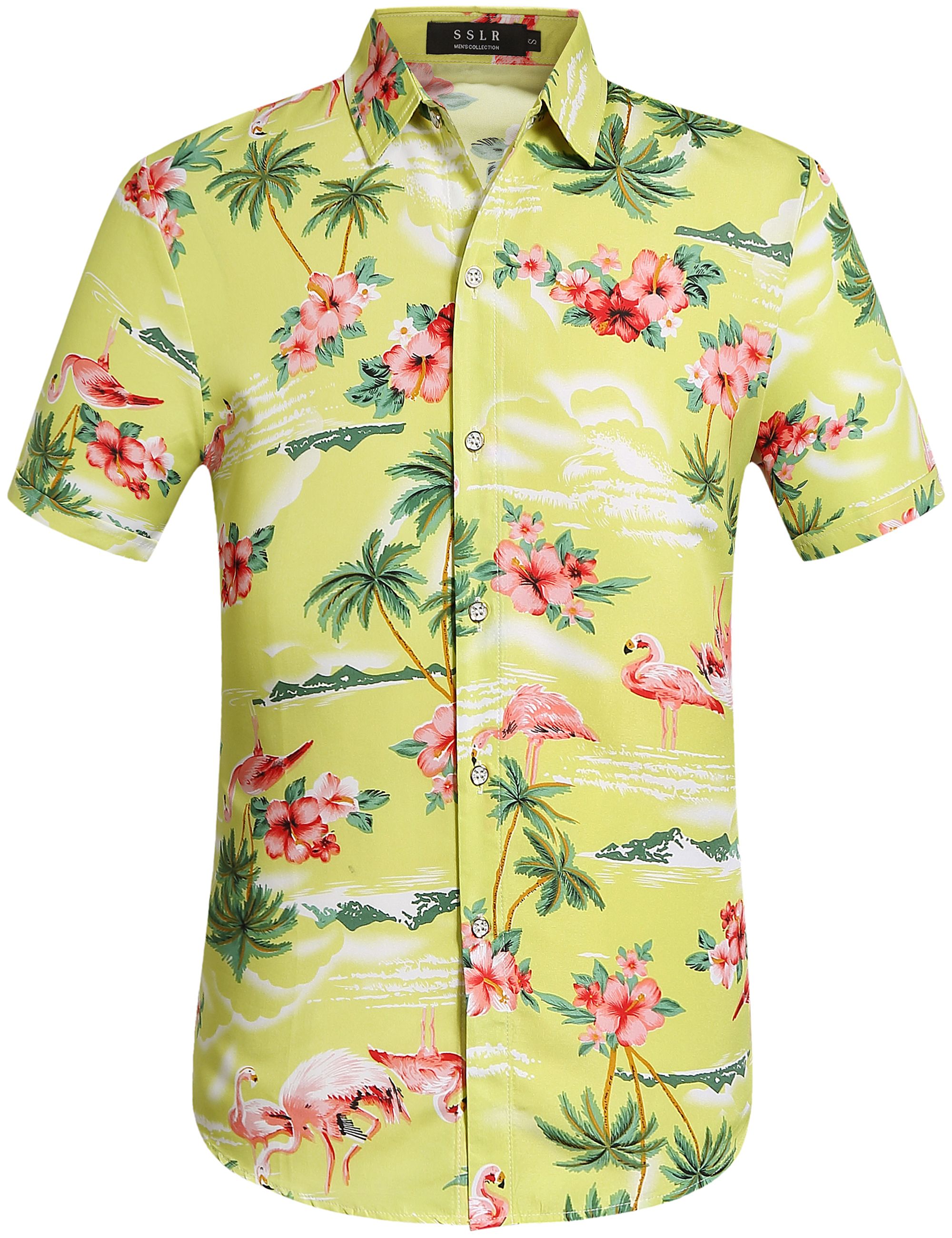 UK Men/'s Short Sleeve Blouse Hawaiian Summer Beach Holiday Casual T Shirt Top