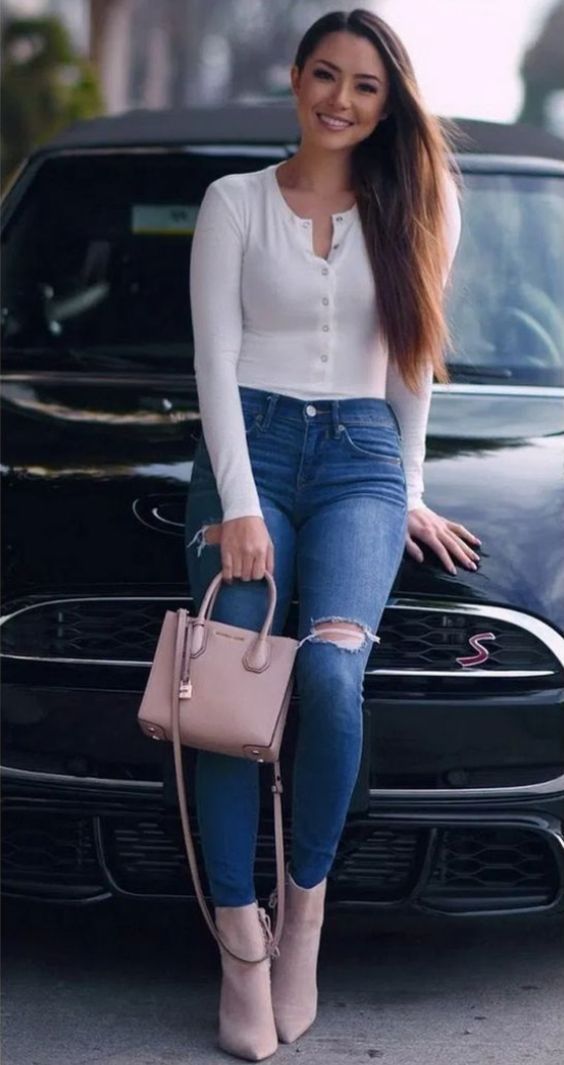 classy jean outfits