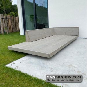 Steigerhouten lounge bank Felix - VanLonden Steigerhout Lounge, Outdoor Furniture Sets, Outdoor Decor, Felix, Home Decor, Stool, Airport Lounge, Drawing Rooms, Decoration Home