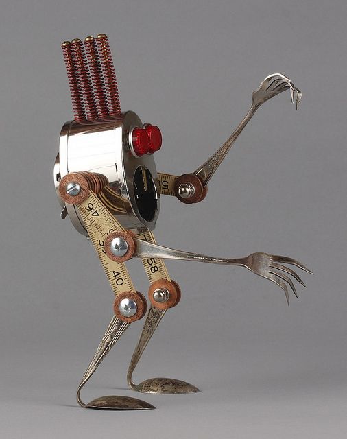 Creepy Upright Scrap Metal Art Found Object Art Metal Art Sculpture