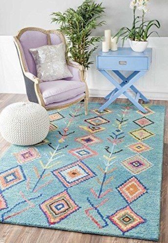 Feels soft under your foot and vivid colors won’t fade over time. Your rug will instantly add fashion to any room decor. Moroccan Decor Living Room, Turquoise Living Room Decor, Chimney Decor, Diamond Rugs, Rug Studio, Nuloom, Cheap Decor, Tufted Rug, Interiores Design