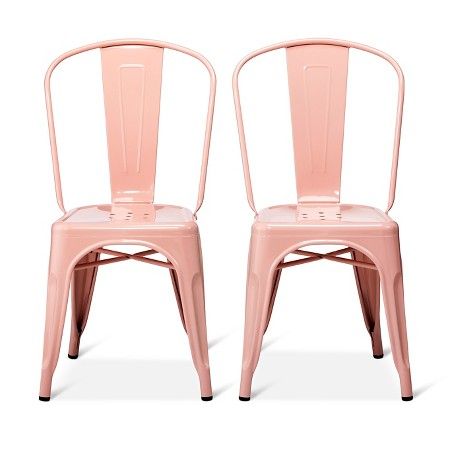 carlisle high back metal dining chair set of 2 target pink