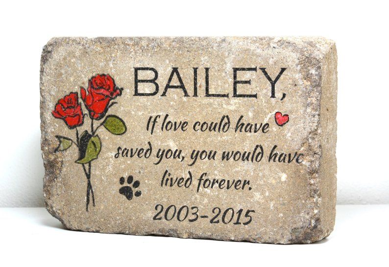 6x9 CUSTOM Burial Marker Concrete Outdoor or Indoor Dog or Cat Memorial Stone Pet Memorial Stone Pet Marker Paver Stone Tumbled