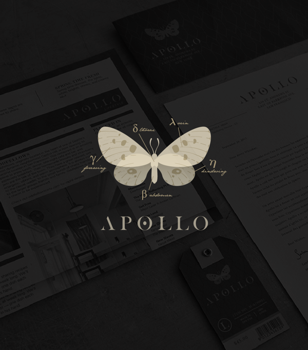 Apollo / logo design / branding / identity / butterfly