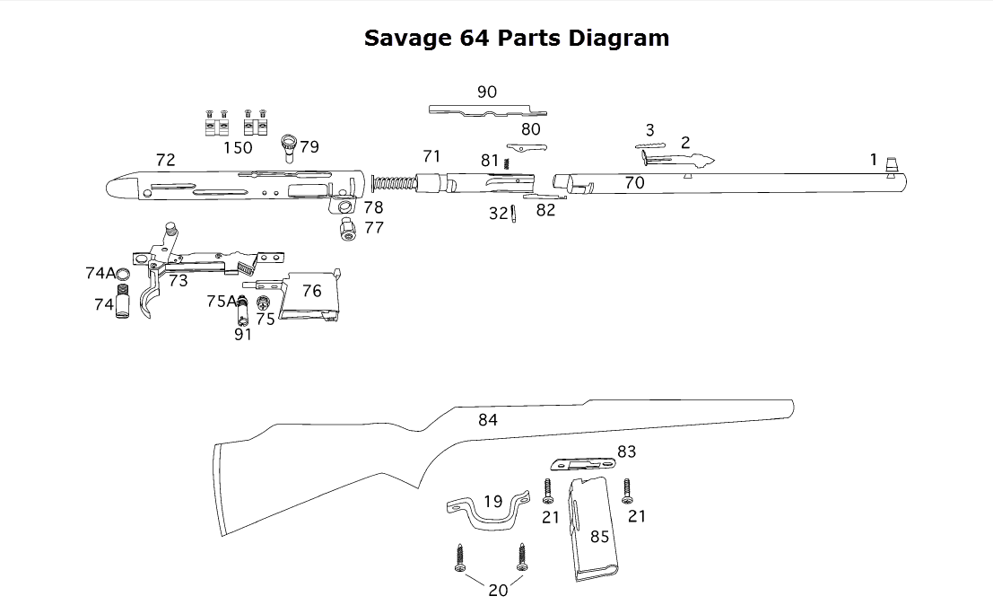 Savage 64 Exploded View