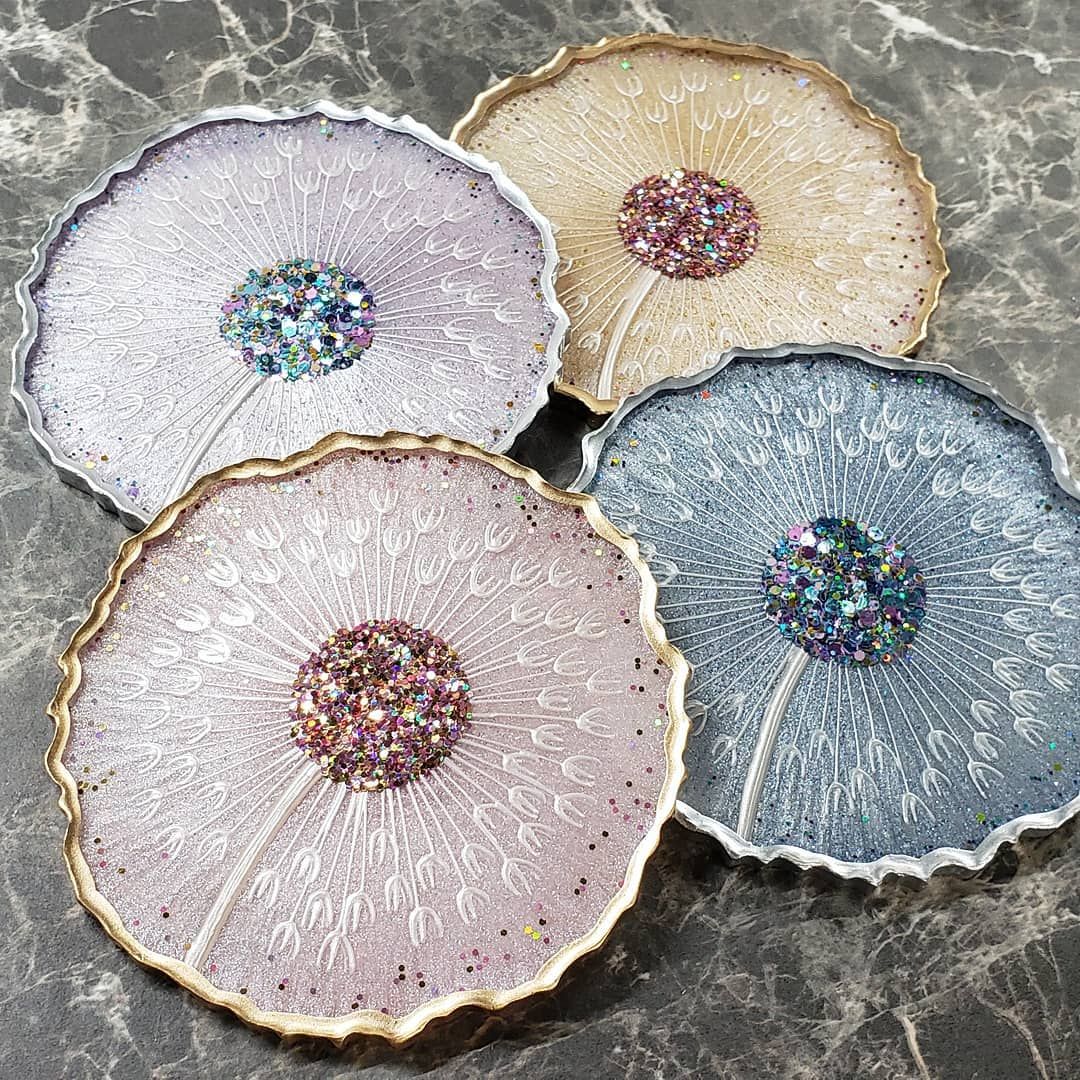 LiaDia Designs-Luxe Resin Art💖 on Instagram: “Throwback to these beauties 😍 . . Glitters and molds used for these coasters are from @just4youonlineuk. Use my code LiaDiaGlitterMeUp to…”