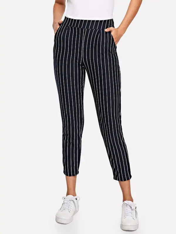 side stripe cigarette trousers