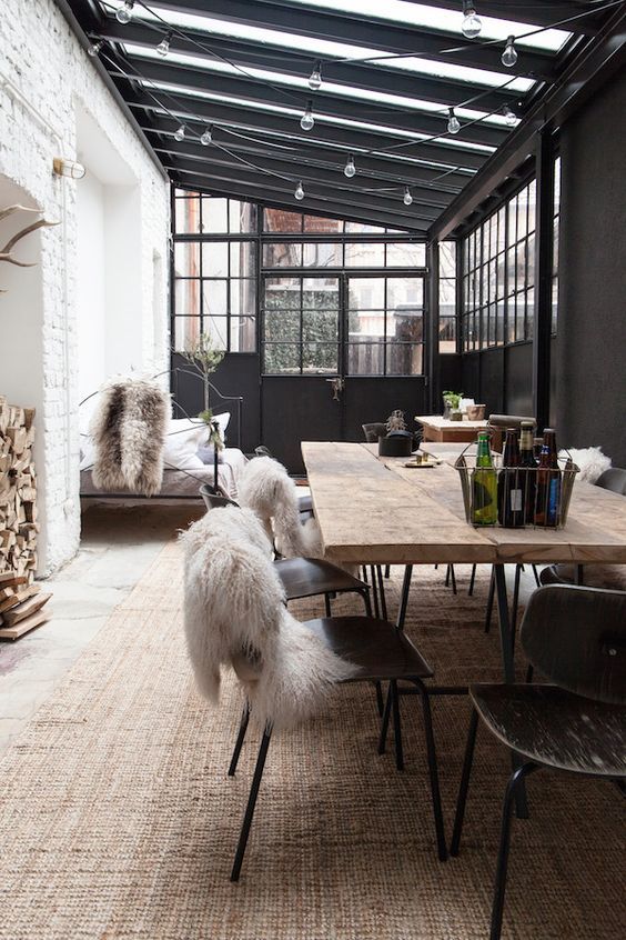 Dark Painted Beams With Rooflights Between - Net Of Lights Building A Container Home House Interior Interior