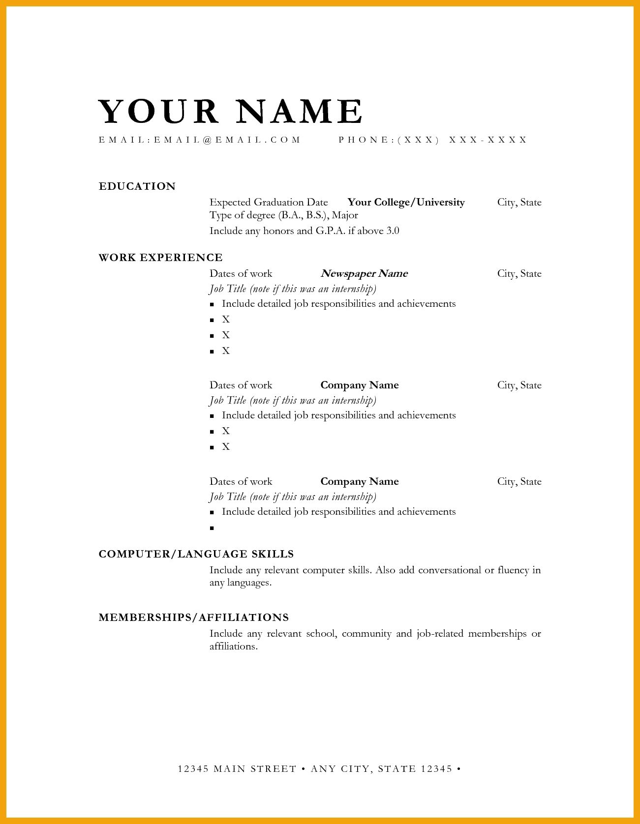 Graduation Date Outline Format Sample Expected Resume Manager Best