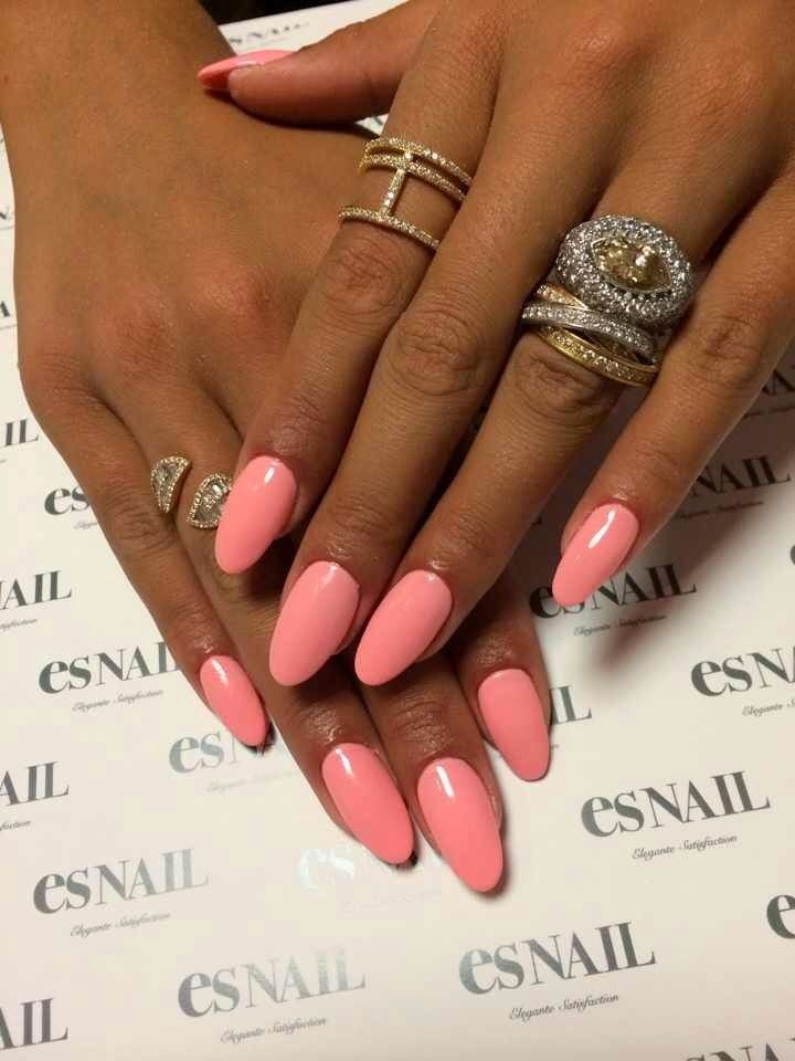 48 Hot Short Acrylic Almond Nails Design You Must Try Almond Nails Pink Almond Nails Designs Nail Shapes