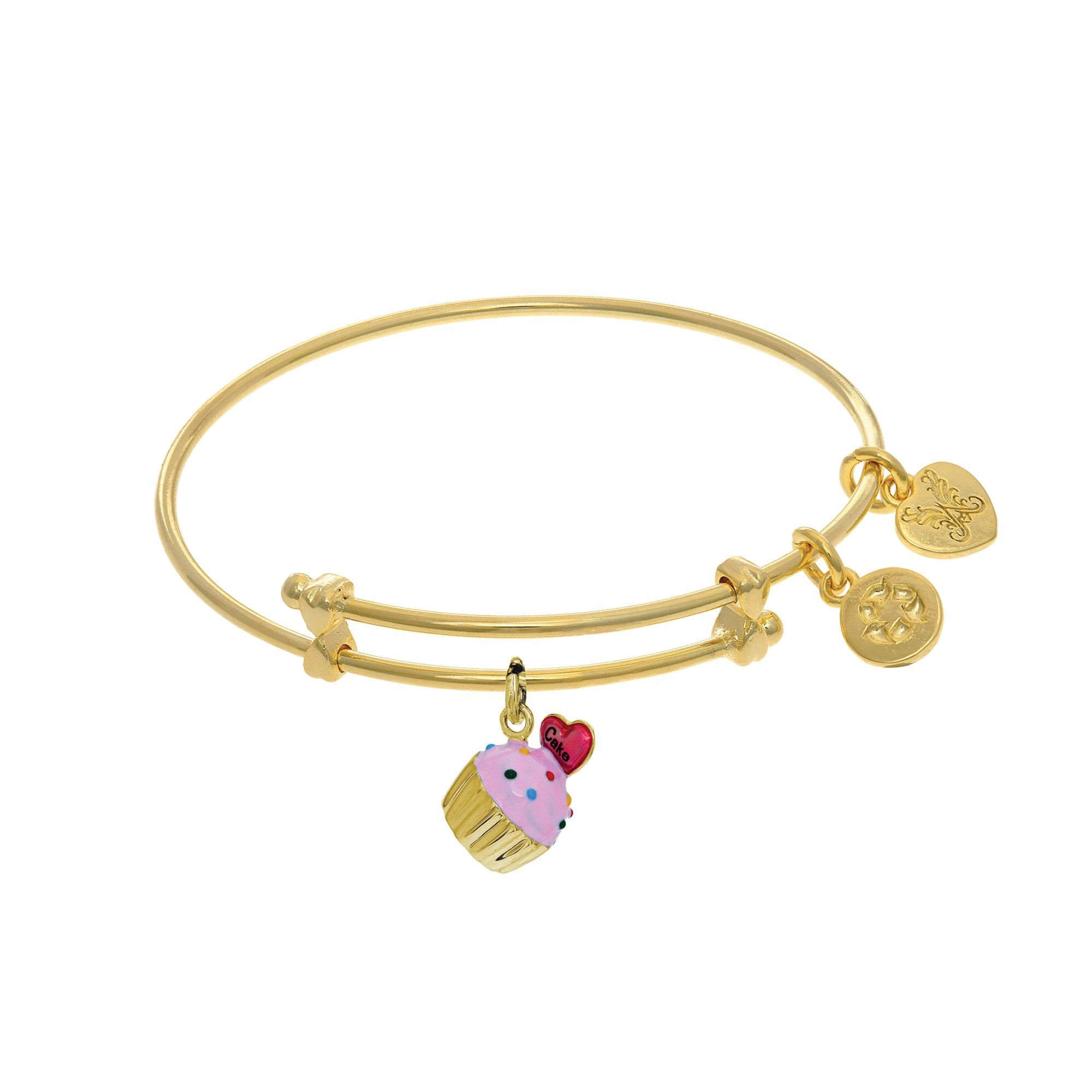 Ivy and Max Gold Finish Multi Pink Enamel Hearts Girls Bracelet