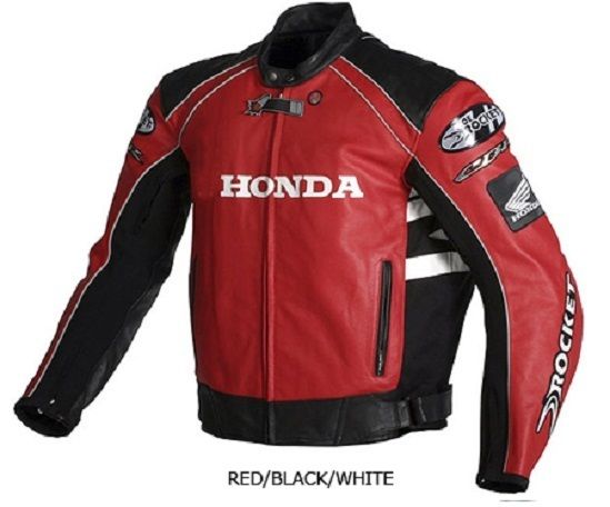 Men/'s replica Honda Motorbike Cowhide Leather Jacket Motorcycle rider S TO 5XL