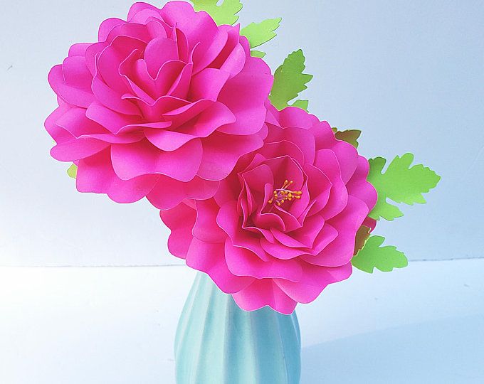 Set of 4 Paper Rose Templates, Paper Rose Flower SVG Cut Files and PDF Printable Pattern, Extra Large, Large, Medium and Small #easypaperflowers