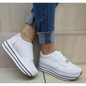 tenis blancos mujer deportivos