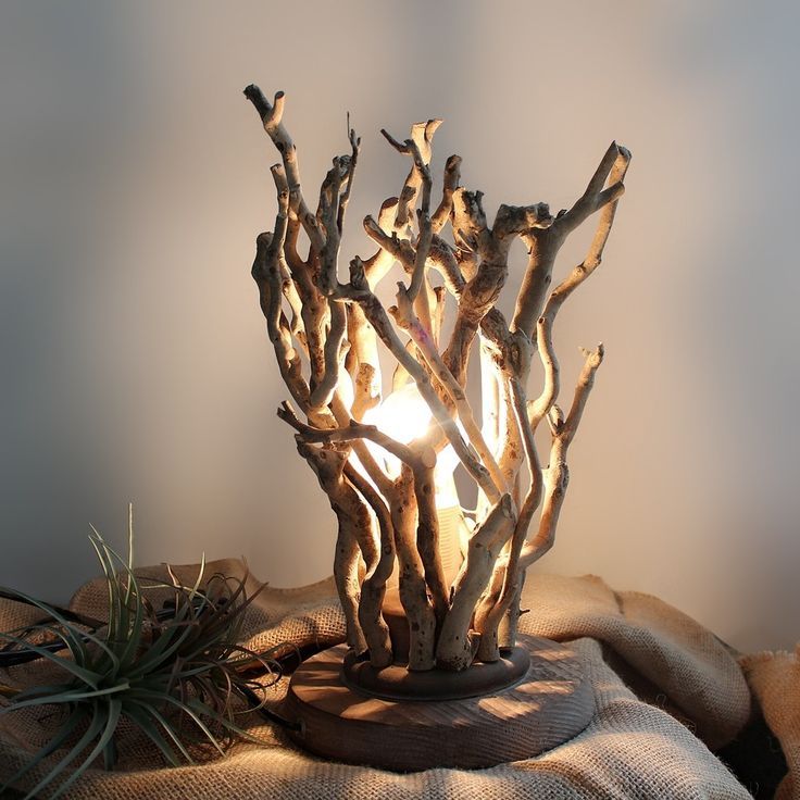 Rustic Handmade Natural Tree Branches 1-Light Twig Rustic Handmade Natural Tree Branches 1-Light Twig