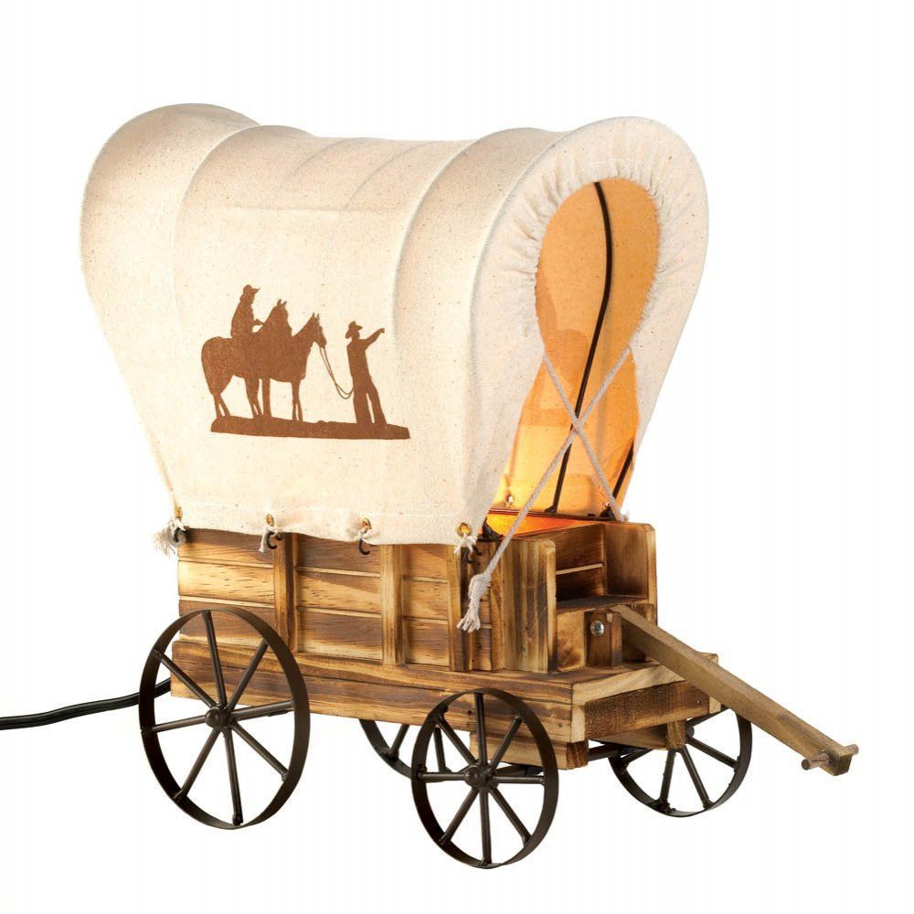 Western Covered Wagon Style Decorative Table Lamp P J Home And Western Covered Wagon Style Decorative