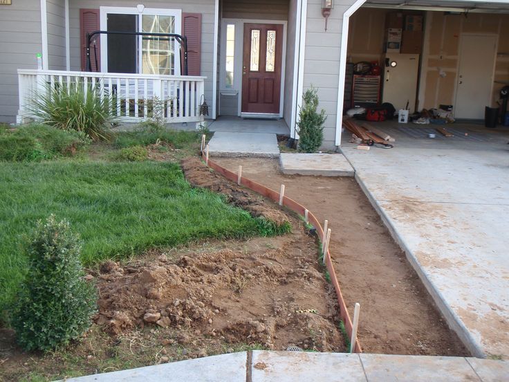 Extending a walkway | Driveway landscaping, Front yard landscaping