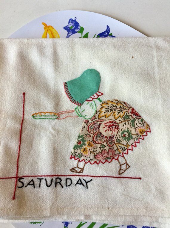 Vintage Sun Bonnet Sue Feedsack Dish Towel #2 For Saturday #sunbonnetsue