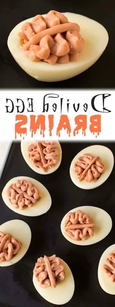 Halloween Party Food #halloweenappetizerideas Scary Halloween Party Ideas - Listotic Deviled egg brains Halloween party appetizer. Last minute idea for Halloween party appetizers and finger food to make last minute. Cheap low carb creative deviled eggs you can make ahead for a spooky Halloween appetizer. Kids and adults will say gross! #Halloweenappetizers #eggs #halloweenparty #halloween #appetizer #partyappetizer #Halloweenrecipe #listotic #brains #halloweendeviledeggs Halloween Party Food #ha #halloweenbreakfastforkids