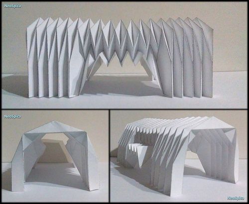 paper barrel vault architecture origami folding v4 design things