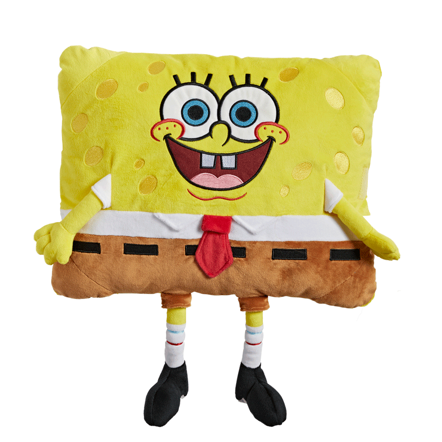 spongebob yellow fuzzy stuffed plush pillow cushion square pillows new