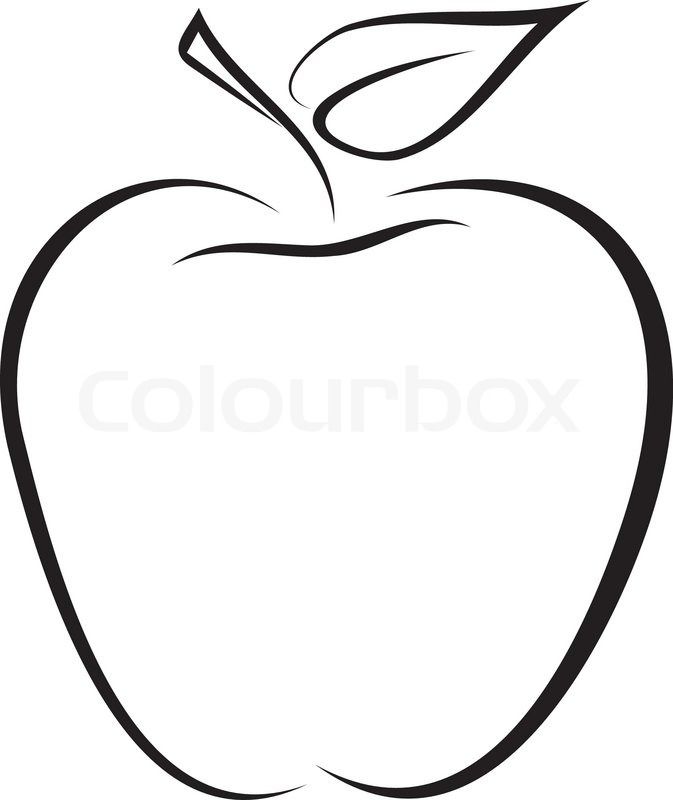 Download Artistic outline sketch of apple. Vector illustration ...