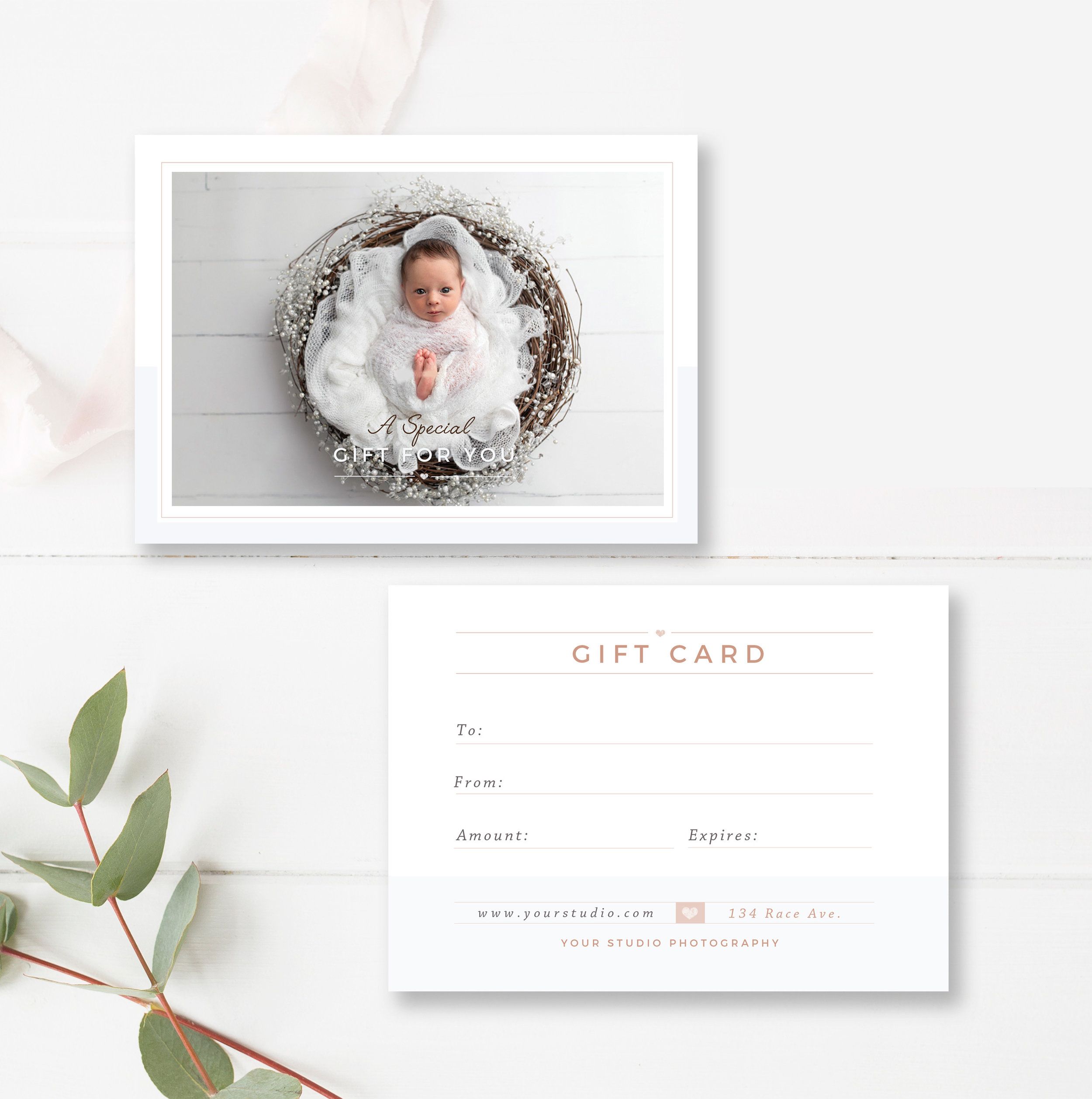 Newborn Photographer Gift Card Template — By Stephanie Design Gift