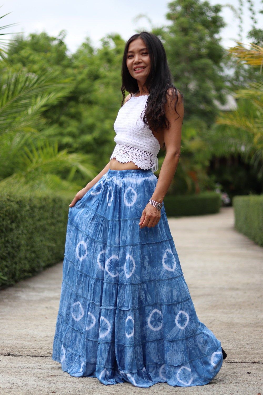 Bandhani Cotton Tie Dye Skirt Boho Skirt Maxi Skirt Maxi Boho Skirt Modest Skirt Beach Skirt Full Length skirt Tie Dye Skirt