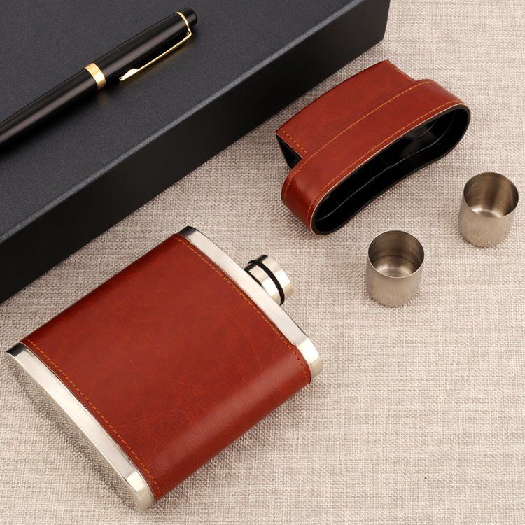 8oz Stainless Steel PU Leather Hip Flask with Shot Glasses Certification : FDA, LFGB. Capacity : 8oz. Body Material : Stainless Steel. Production Time : 15-20days. Sample Time : 7-10days. Logo : Customized. Steel Production, Hip Flask, Time 7, Shot Glasses, 8oz, Pu Leather, Capacity, Zip Around Wallet, Sample