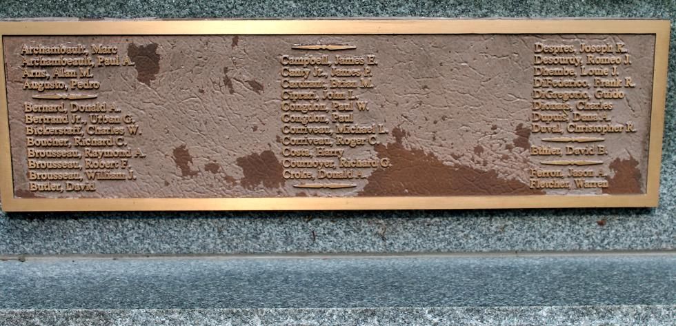 Southbridge Massachusetts Vietnam War Veterans Memorial Veterans