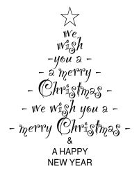 merry christmas card black and white