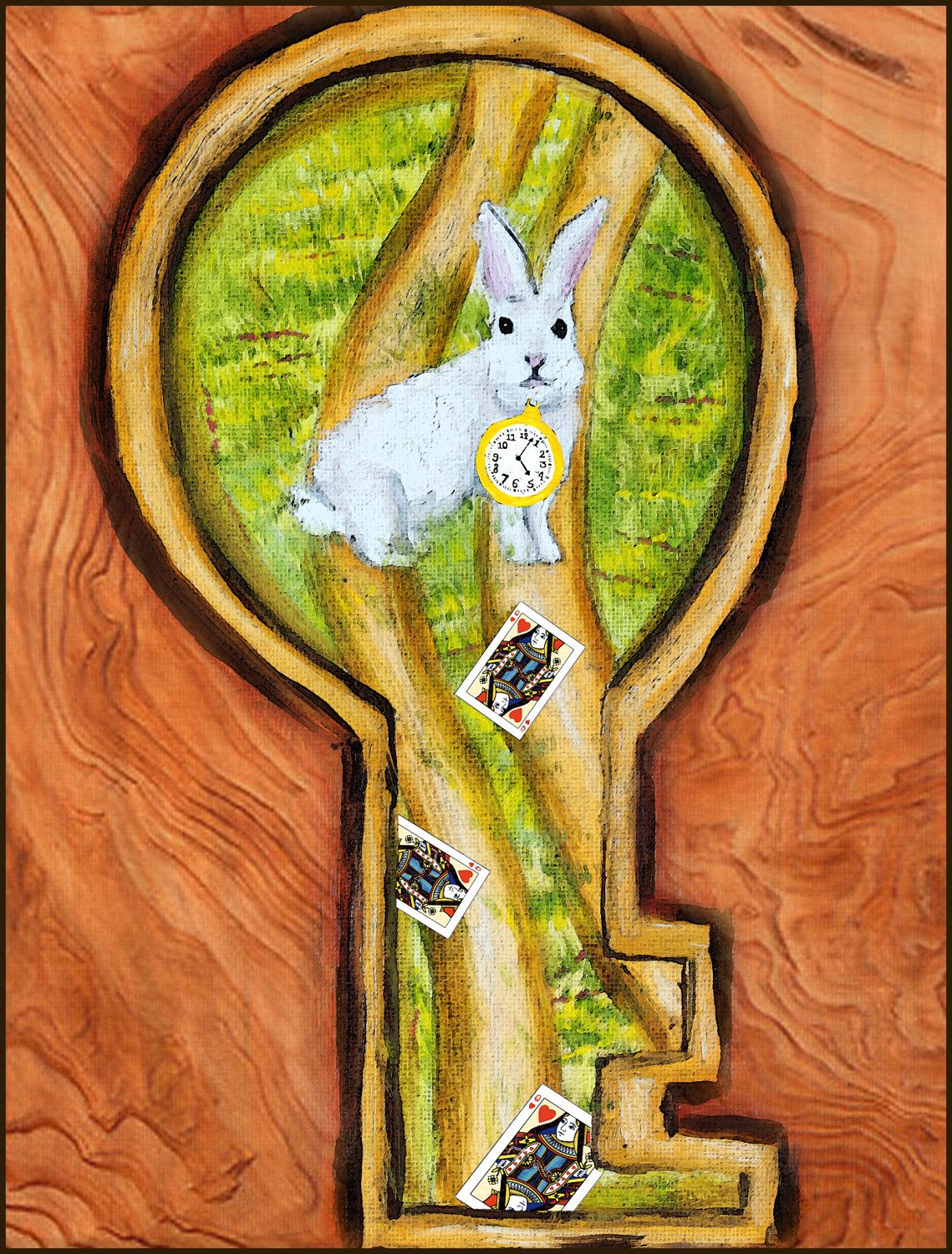 Alice in wonderland follow the white rabbit by tarasarthouse