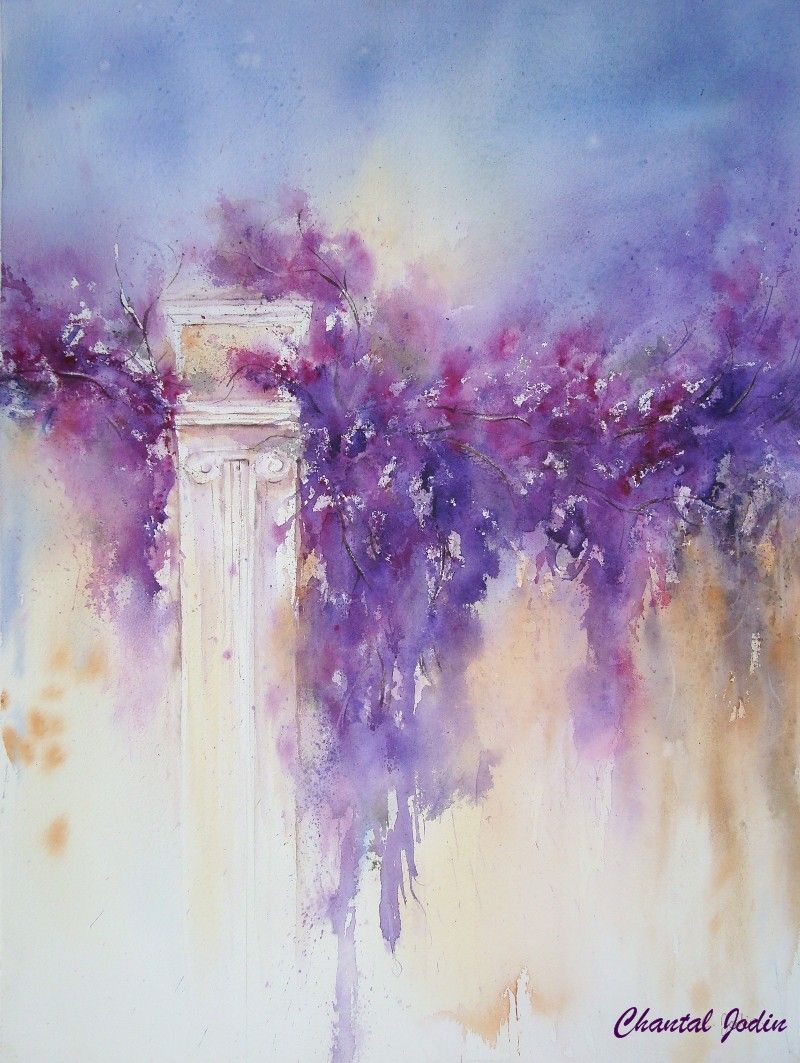 Demo Aquarelle Un Champ De Lavandes Youtube
