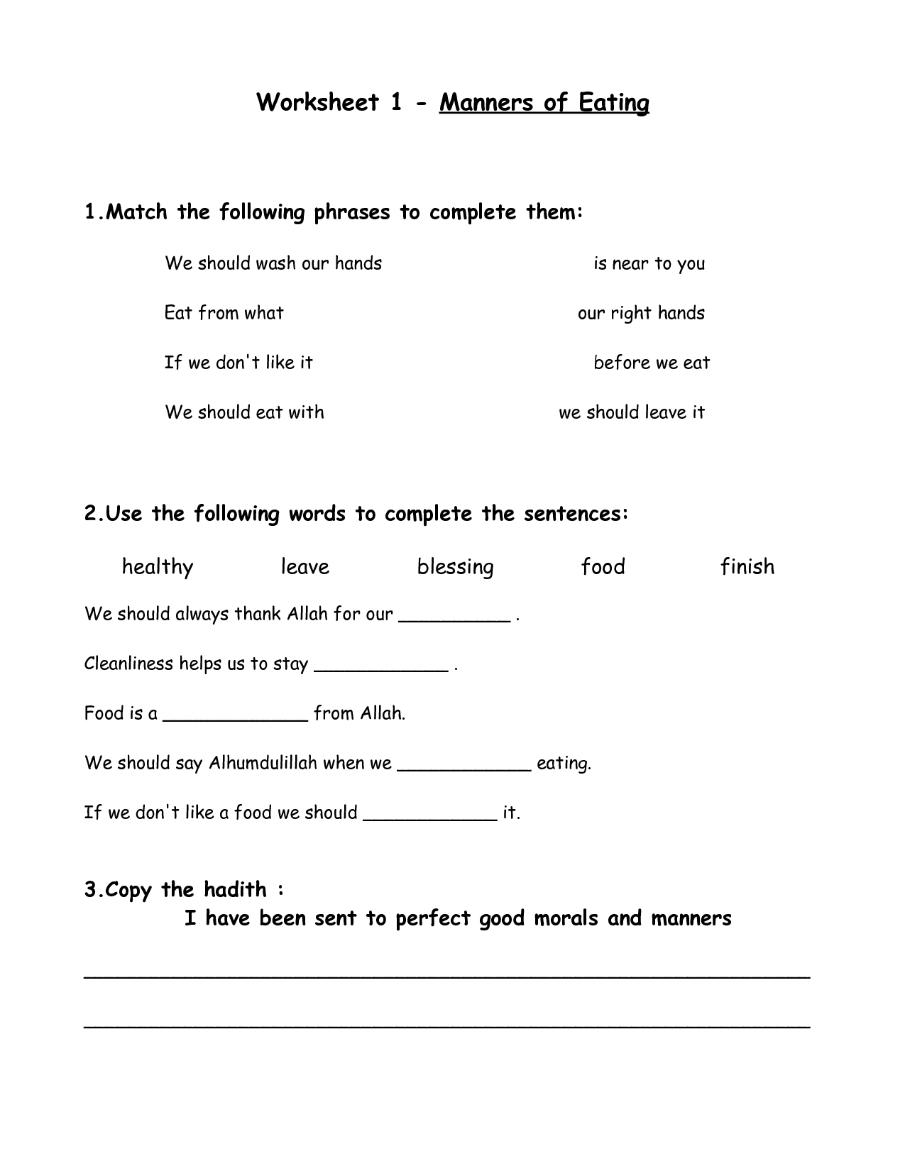 Worksheets Table Manners Worksheet table manners printable worksheets worksheet 1 of eating eating