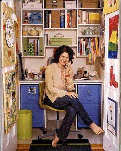 Decorating small home office, Closet office, Colorful wall, Space ... Decorating small home office, Closet office, Colorful wall, Space ...